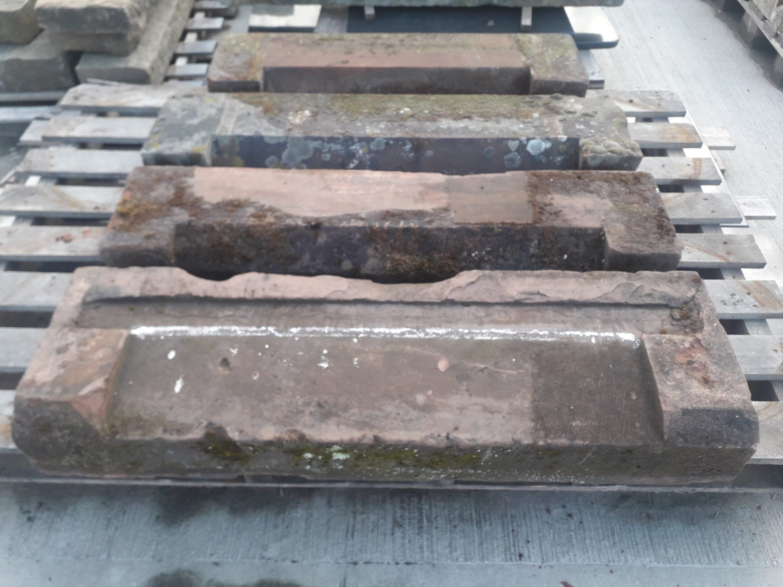 Set Of 4 Reclaimed Red Sand Stone Window Cill Sill Step Header 4ft Long