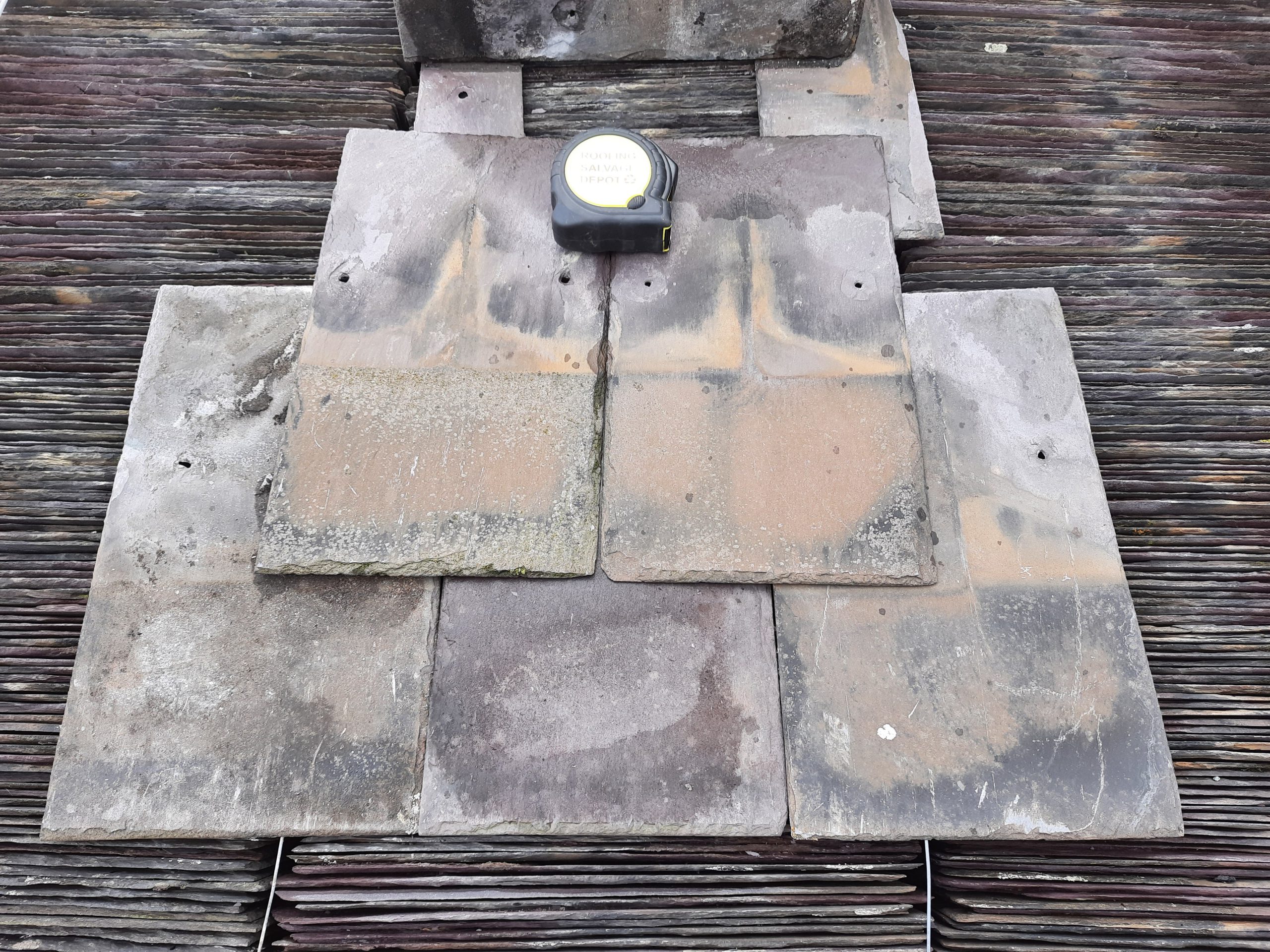 Batch of 4500 Reclaimed 14 x 8 Welsh Penrhyn Heather Purple Roofing