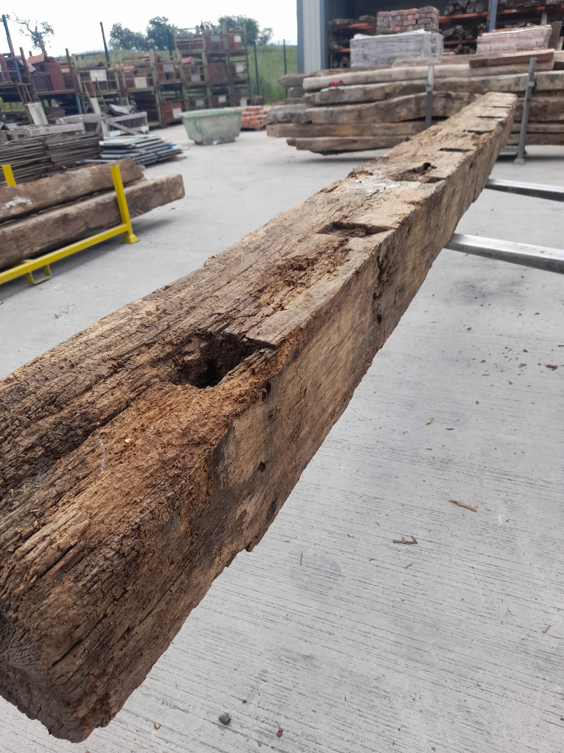 Reclaimed English Oak Beam Post Inglenook Bessemer 13.5ft Long