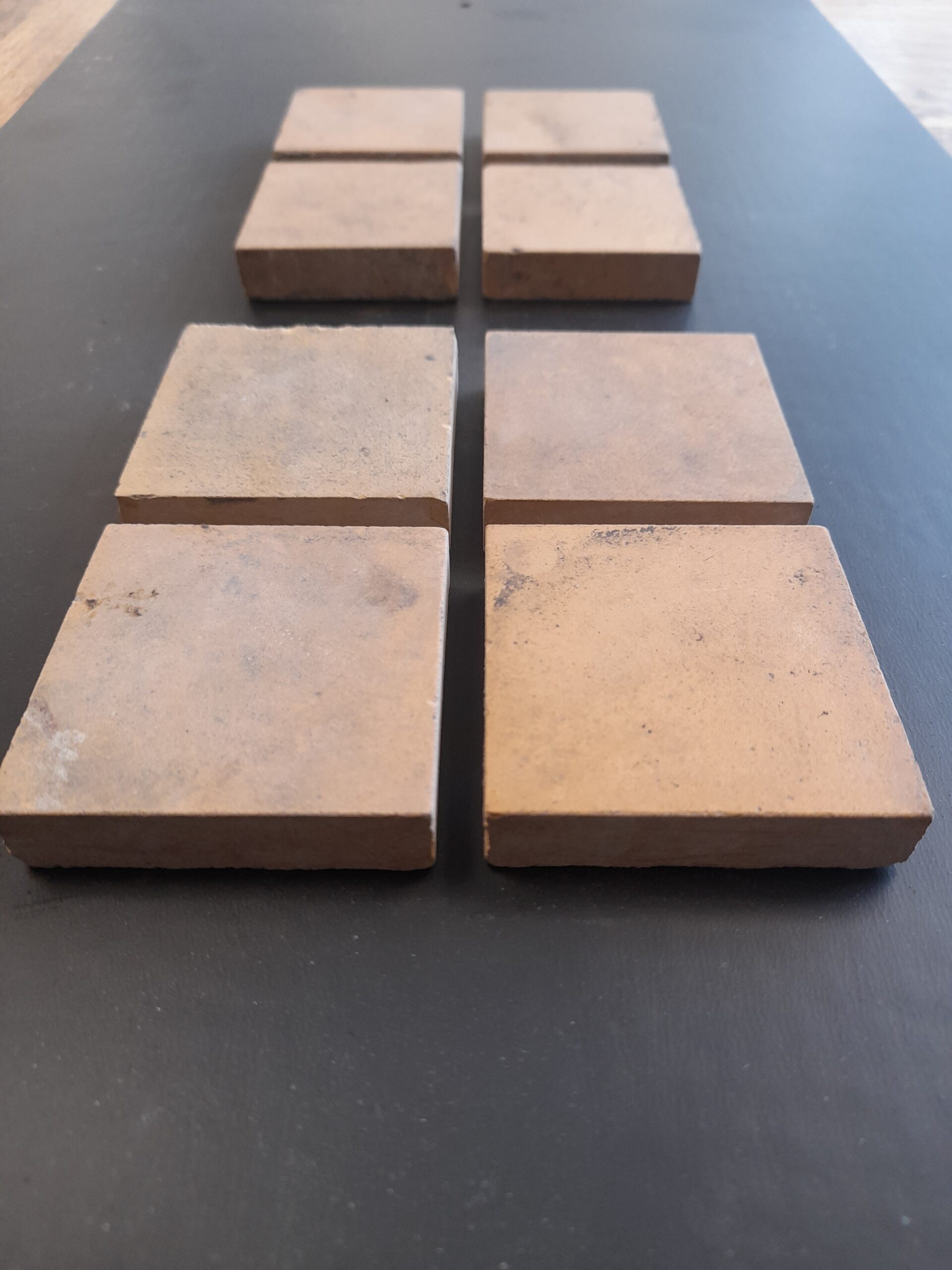 A Batch of 136 Reclaimed Buff Antique Victorian Unglazed Floor Tiles