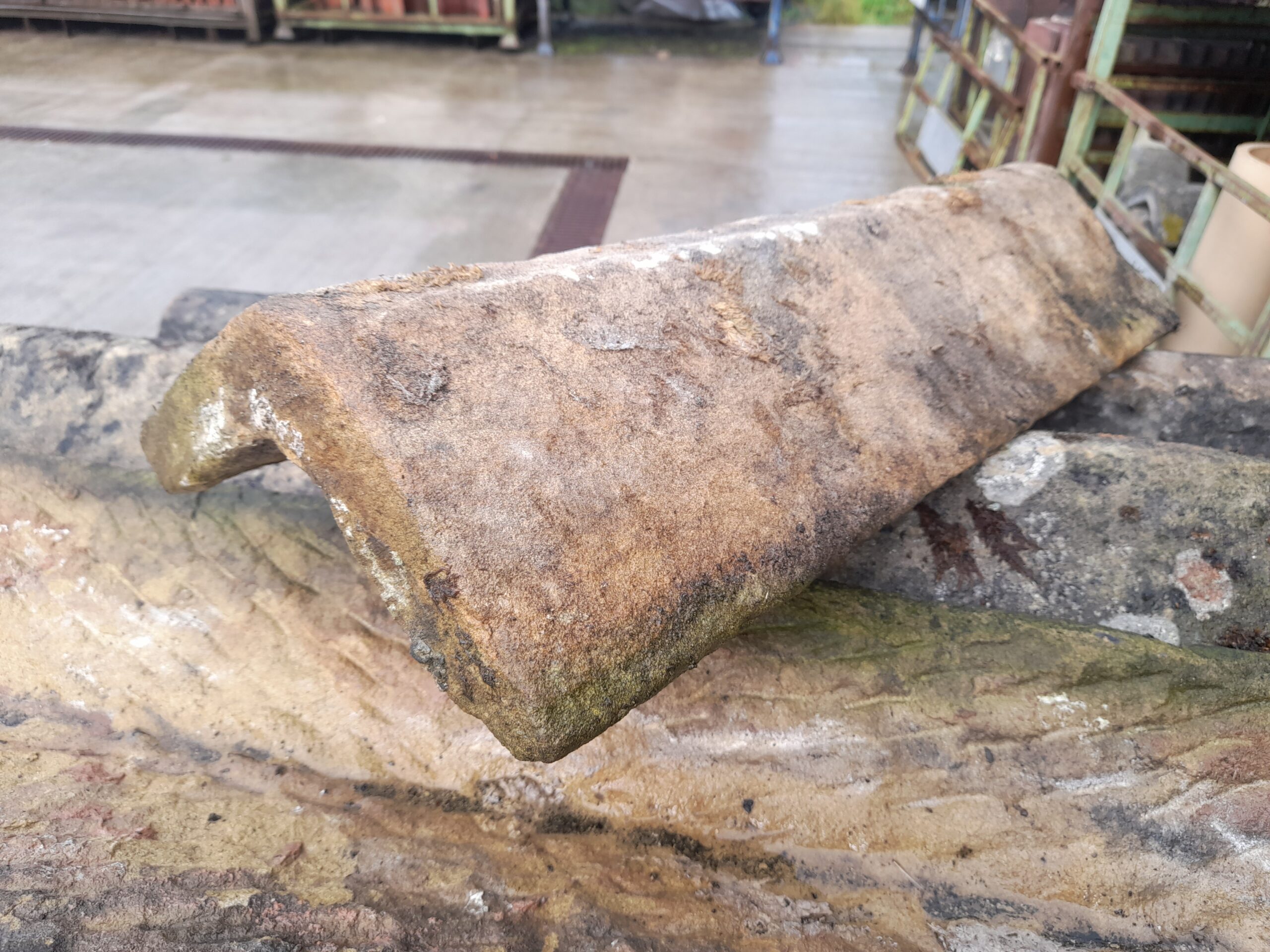 Batch of Reclaimed York Stone Sand Stone Angled Ridge Capping Coping