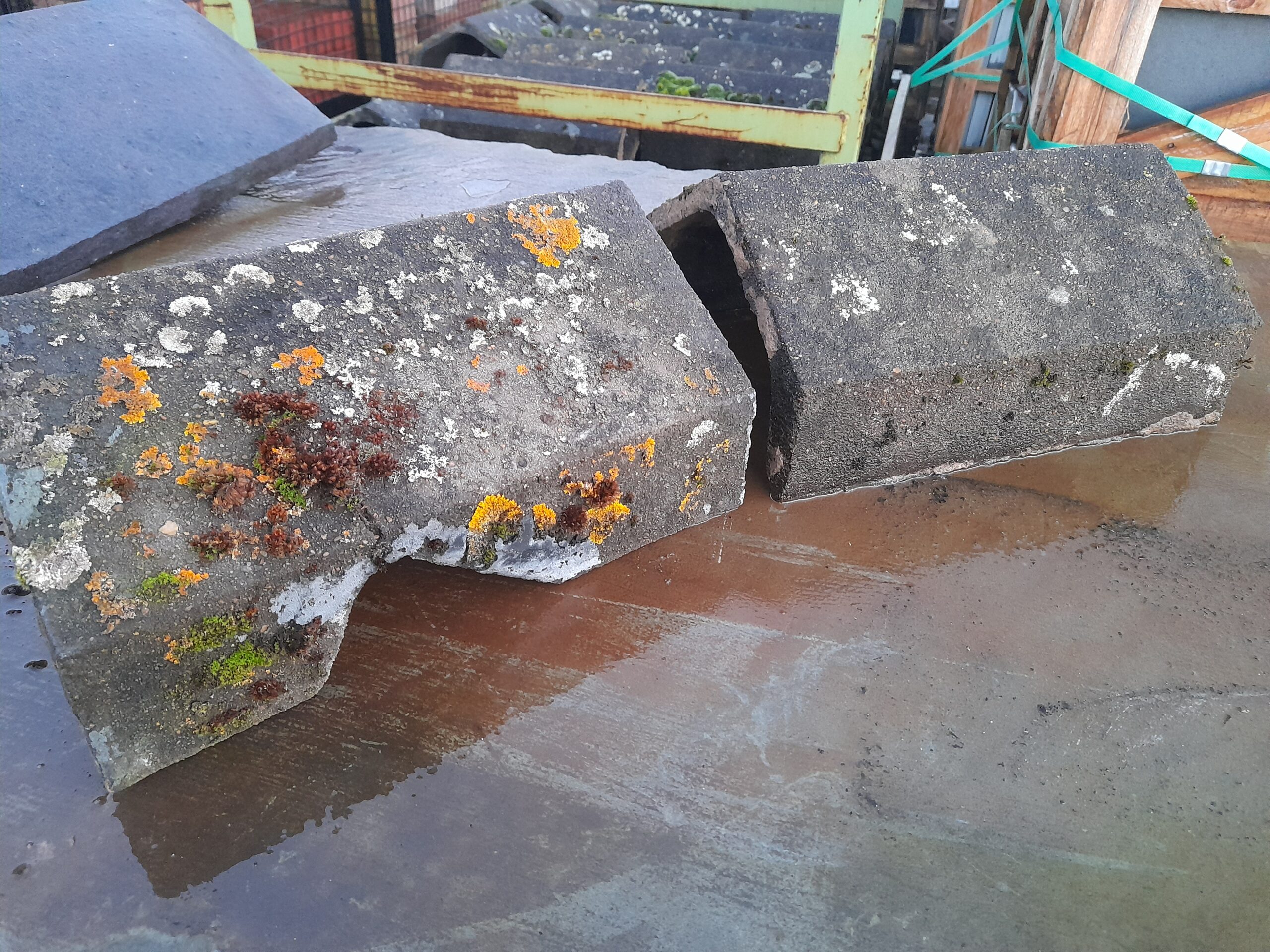 Reclaimed Redland Grey Delta Cut / Uncut Concrete Ridge Tiles 13″ Long