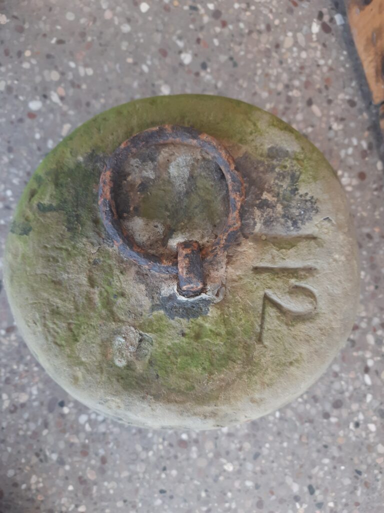 A Rare Reclaimed York Stone 112LB Or 8 Stone Weight Tethering Block a-rare-reclaimed-york-stone-112lb-or-8-stone-weight-tethering-block