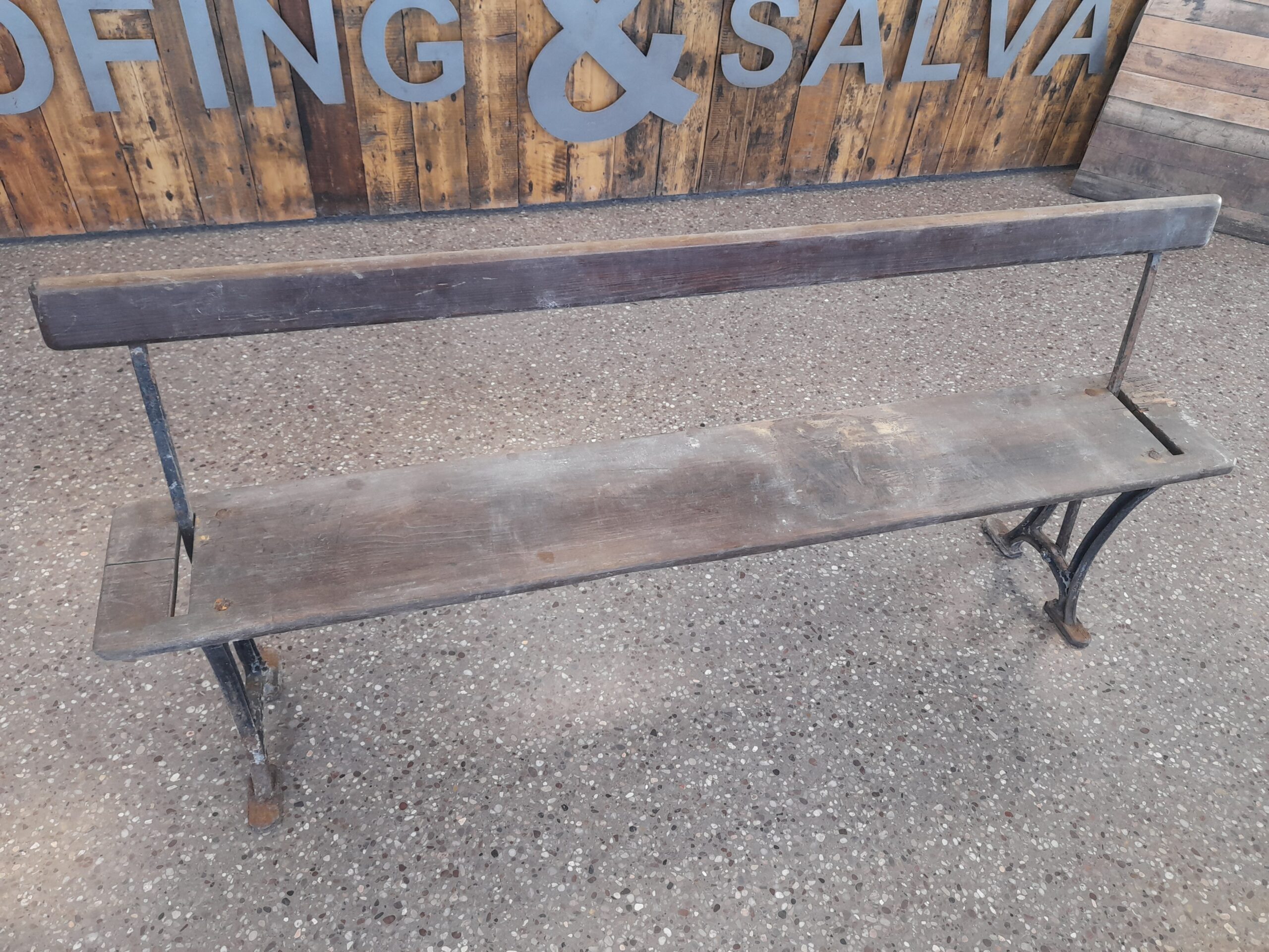 Antique Vintage Victorian Reclaimed Pitch Pine Flip Over Railway Bench