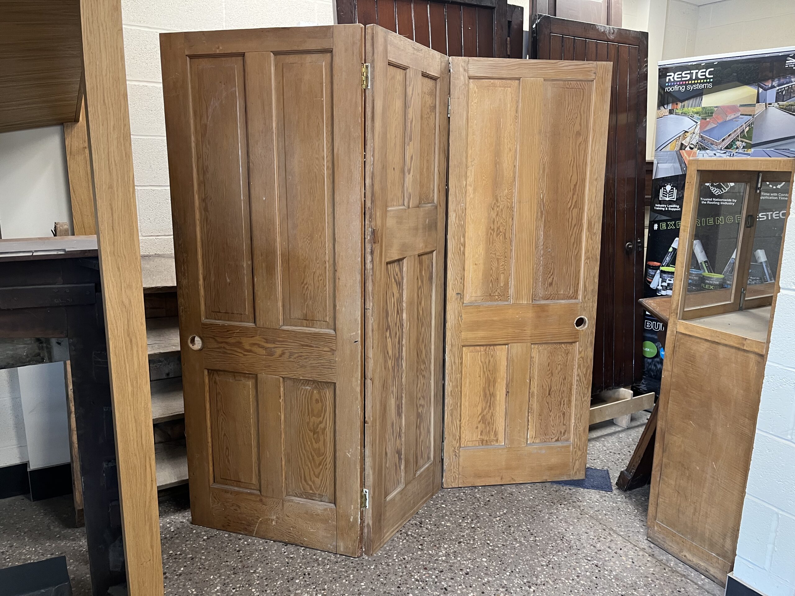 Reclaimed Antique 3 Door Pine Room divider privacy screen - Roofing and ...